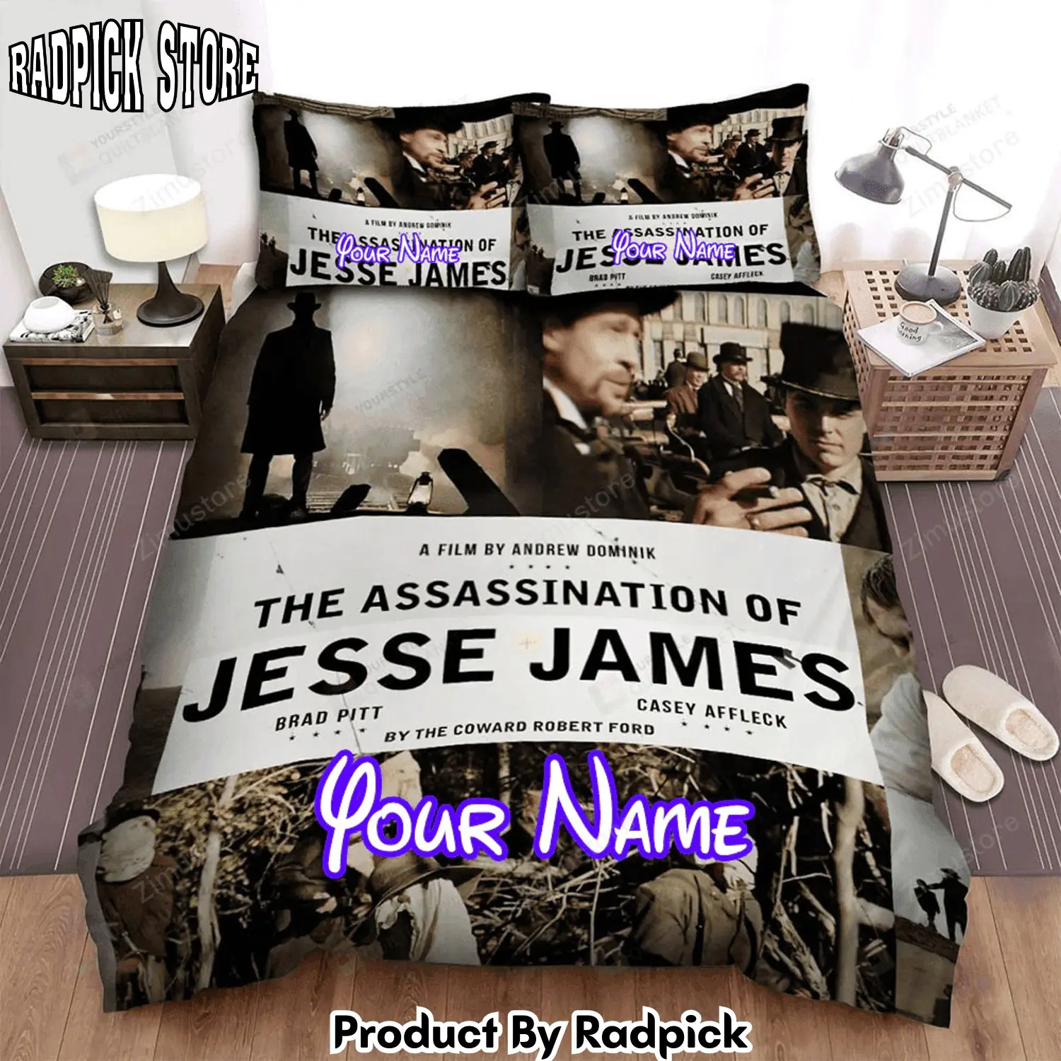 Radpick the assassination of jesse james by the coward robert ford 28200729 a film by andrew dominik movie poster bed sheets spread comforter duvet cover personalized name bedding sets rp3271418